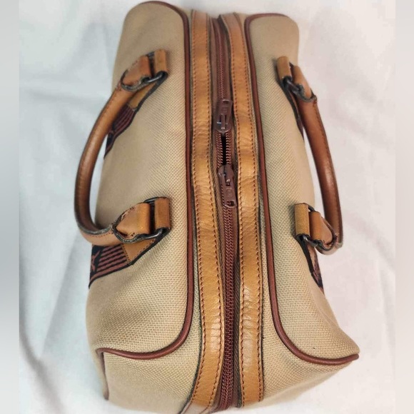 Vintage YSL Yves Saint Laurent Cassandra Logo Bag Canvas Boston Bag - Picture 4 of 13